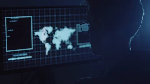 Young Hacker doing Attack on Data Servers and bank's account to still the secret 動画素材 93978482