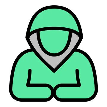 Young hacker icon outline vector. Computer code Stock Illustration
