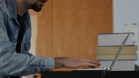 Young Hacker stealing secret informations from Computer Stock-Footage 132488710