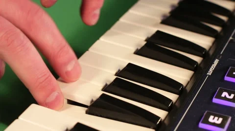 Young hands of man playing synthesizer Stock Footage 62018688