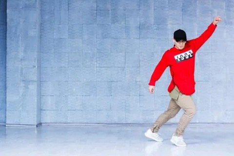 Young handsome break dancer in action. Stock Photos