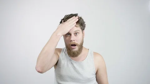 Young handsome guy with beard is creating the idea Stock Footage 121682997