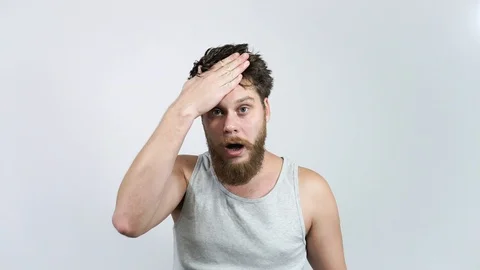 Young handsome guy with beard is creating the idea Stock Footage 122504072