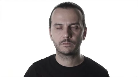 Young handsome guy is controlling his hair for lose. Touching head, flaking,  Stock Footage 135975809