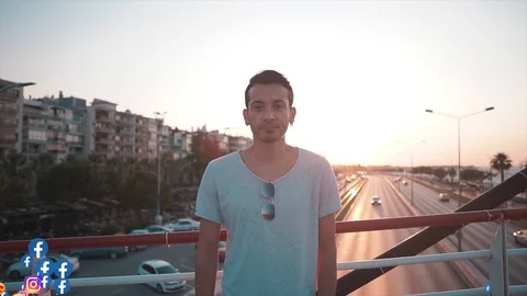 Young handsome Indian guy on live broadcasting and social media likes Stock Footage 122134987
