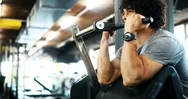 Young Handsome Man Doing Exercises In Sport Gym Stock Footage