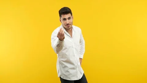 Young handsome man doing a typical italian gesture Stock Footage 97657581