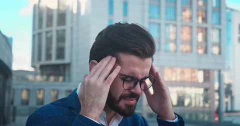 Young handsome man having headache. Stock Footage 166685962