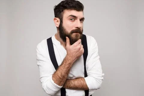 Young handsome man posing over white background 스톡 사진
