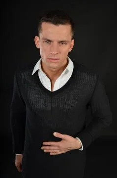 Young handsome man posing in the studio. Foto stock