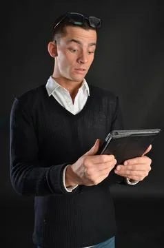 Young handsome man posing in the studio. Foto stock