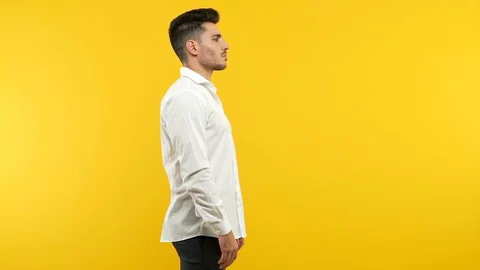 Young handsome man on the side looking Stock Footage 97658043