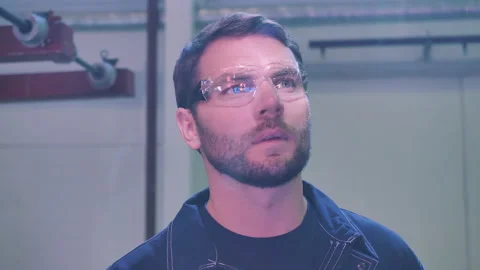 Young Handsome Man Workman Engineer In Industrial Factory. Stock-Footage 146541484