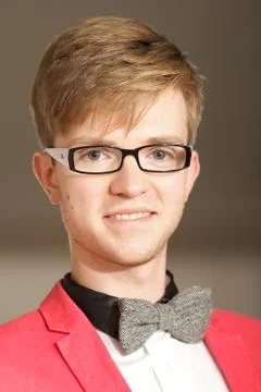 Young handsome stylish man posing indoor Stock Photos