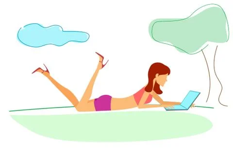 Young happy business lady Stock Illustration