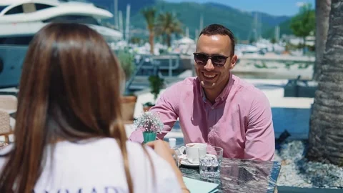 A young happy couple on a first date Stock Footage 219627893