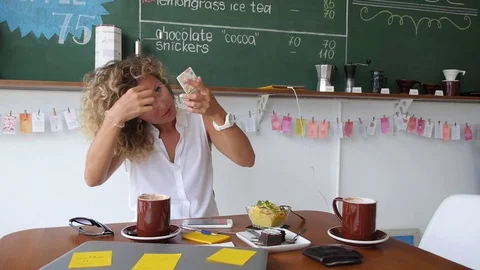 Young Happy Couple Having a Date in Cafe Stock-Footage 70723595