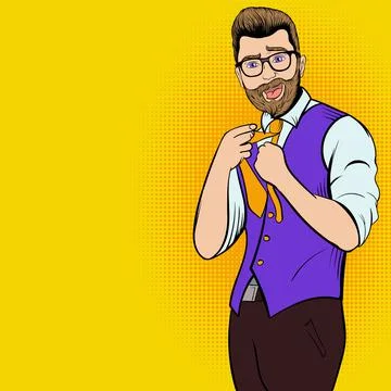 Young hipster man comics character Stock-Illustration