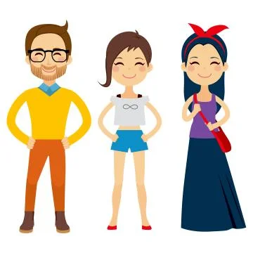 Young Hipster People Stock Illustration