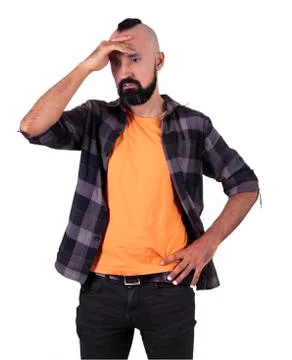 Young hispanic man thinking in deep worry Stock Photos