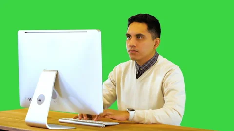 Young hispanic man work on computer typing email or web developer programming Stock Footage 194368338