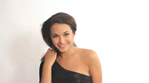 Young hispanic woman dancing in studio Video stock 8554287
