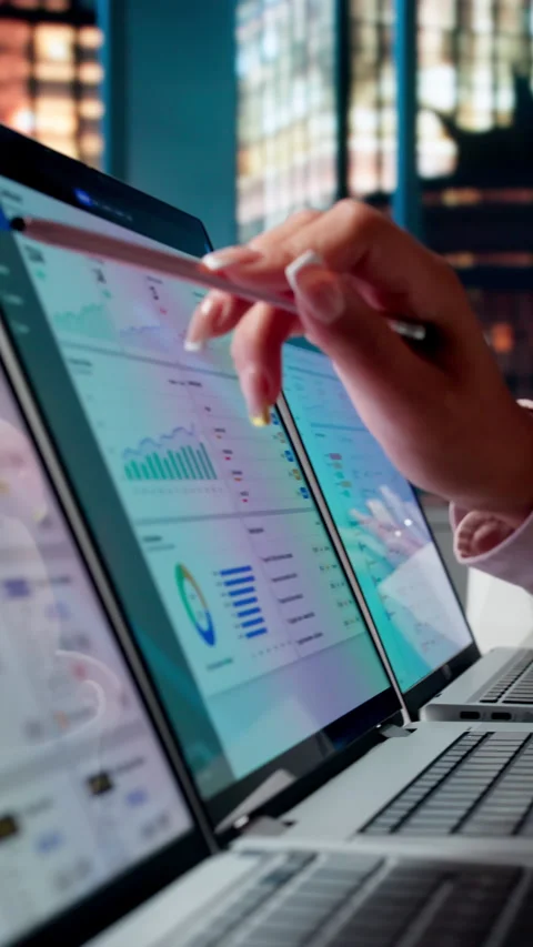 Young Hispanic Woman Using Laptop Stock Footage 336797309