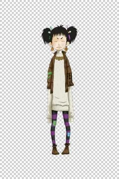 Young homeless girl illustration Stock Illustration