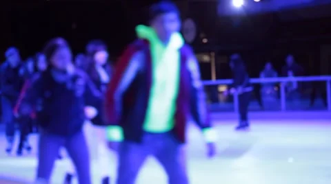 Young ice skaters on ice skating rink Stock Footage 57787312