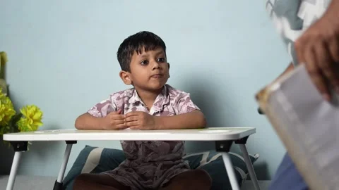 Young Indian Boy Using Smartphone for Learning Stock Footage 339484967
