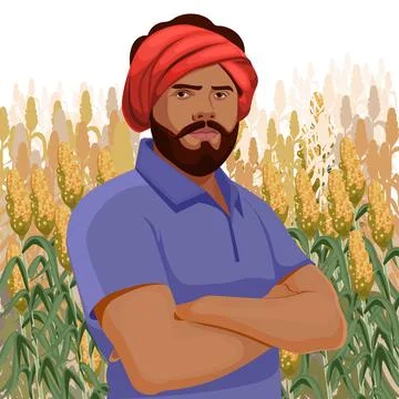 Young Indian farmer Stock Illustration