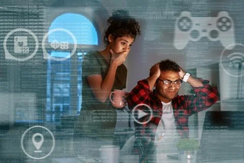 Young indian game developers lost their money and very upset Stock Photos