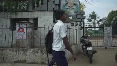 Young Indian or Hindi students walking home from school Stock Footage 144962263