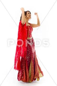 Young Indian woman celebrating success Stock Photos
