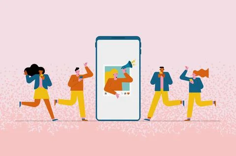 Young influencers group Stock Illustration