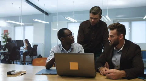 Young intern explaining his business ideas Stock Footage 68346595
