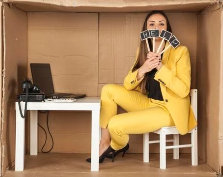 Young intern urges help Stock Photos