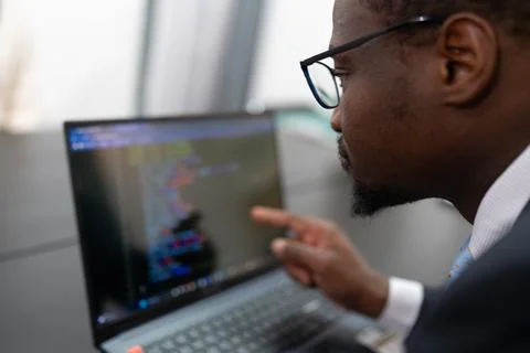 Young it-engineer Senior Programmer of African Stock Photos