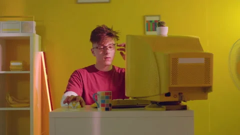 Young IT Specialist Is Trying to Solve Challenging Task Stock Footage 165389246