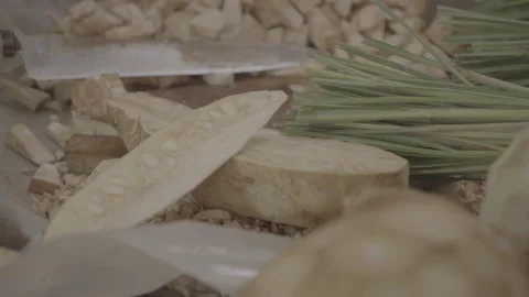 Young Jackfruit Being Chopped at Traditional Market slog3 10 bit Видео 343328891