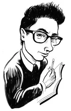 Young journalist Illustrazione stock
