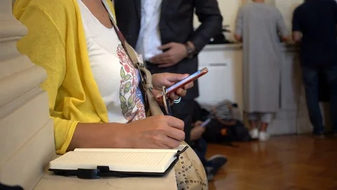 A Young Journalist Takes Notes Stock Footage 79942623