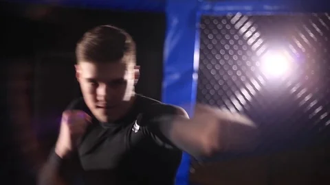 Young karate fighter Stock Footage 71422639