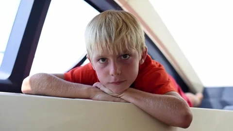 Young kid smiling to camera. Stock Footage 137672968
