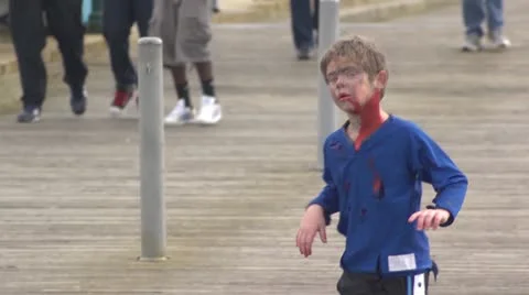 Young kid as zombie Stock Footage 12608418