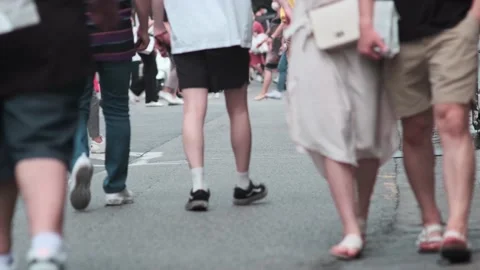 Young Koreans walking in Hongdae during Covid-19 Stock Footage 136034384