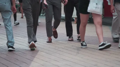 Young Koreans walking in Hongdae during Covid-19 Stock Footage 137435420