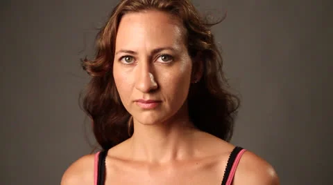 Young lady Does Smiling Exercise Stock Footage 22707434