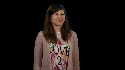 A Young Lady Gesturing Bingo Stock Footage 86615335