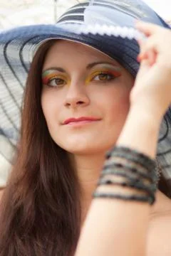 Young lady in hat Fotos de archivo